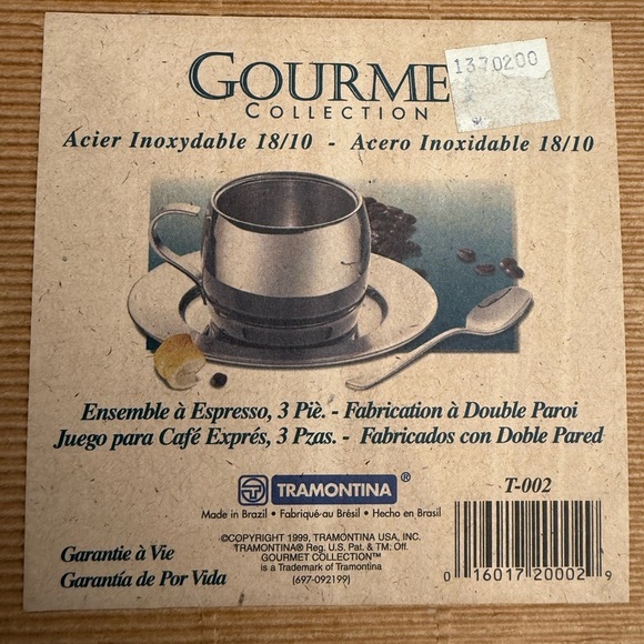 Set of 2 Vintage Stainless Steel Espresso Sets 1990s Coffee - Picture 9 of 11